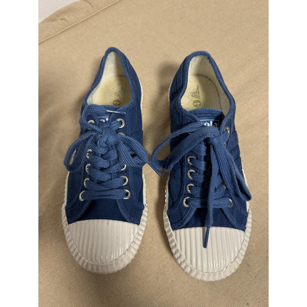 Gola Cadet Shoes Womens Size 8 Blue White Canvas Low Top Lace Up CLA545 Sneakers